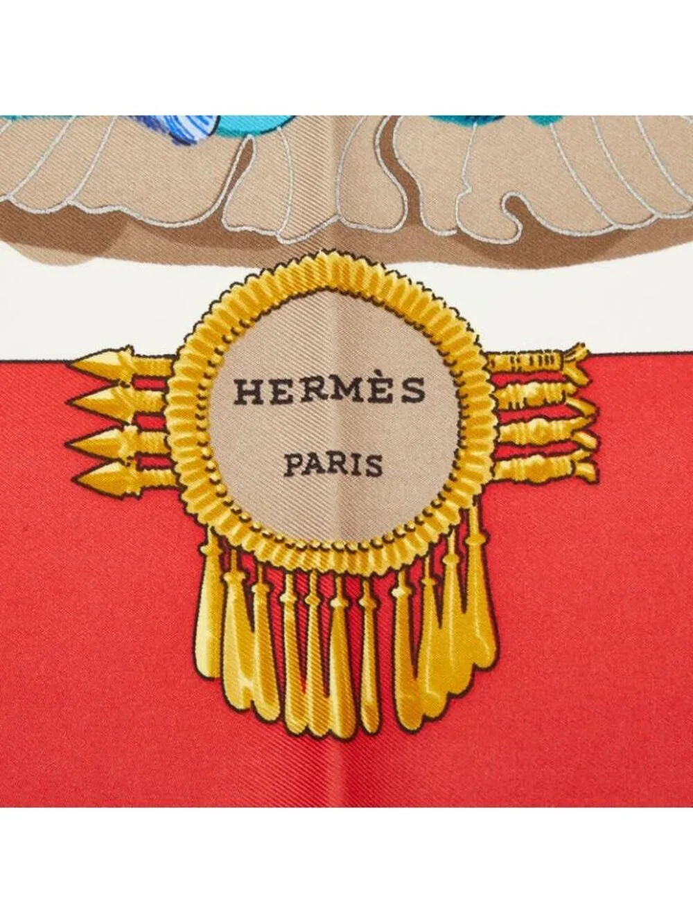 Hermes Carre 90 Mexico Mexique Scarf Red Multicolor Silk
